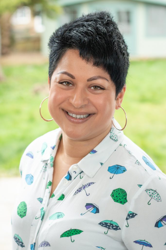 Headshot with colourful shirt