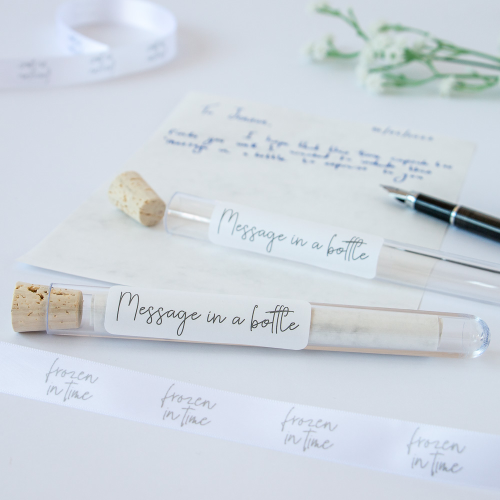 Product photography of time capsule-message in a bottle